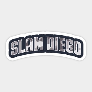 slam diego curve path blue army pattern Sticker